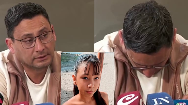 El papá de Agostina Vega pidió un minuto de silencio antes de una conferencia y quebró en llanto