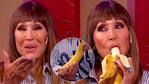 Moria Casán hizo el ritual de la banana en vivo: derroche de doble sentido