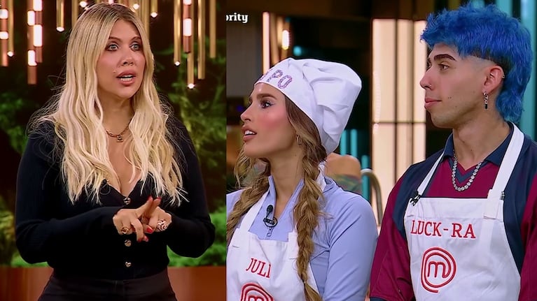 ¡Qué momento! La filosa pregunta de Wanda Nara a Juli Poggio y Luck Ra en MasterChef Celebrity: “¿Hubo algo entre ustedes?”