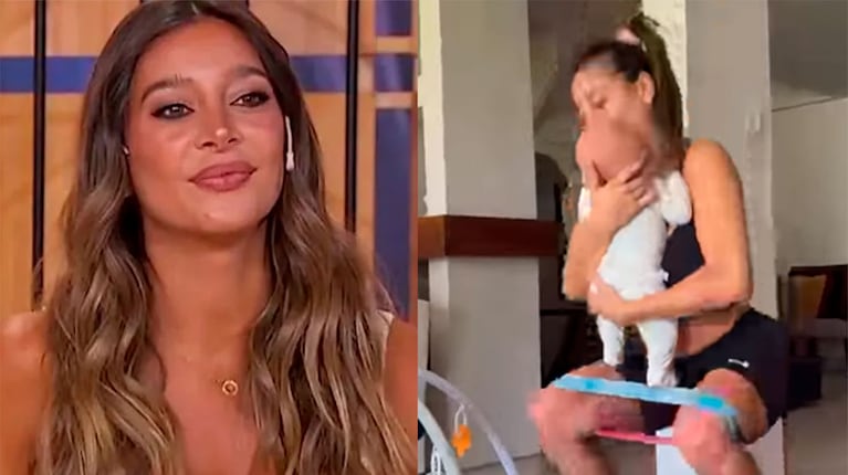 Sol Pérez se mostró haciendo gimnasia con su bebé de un mes: el video 