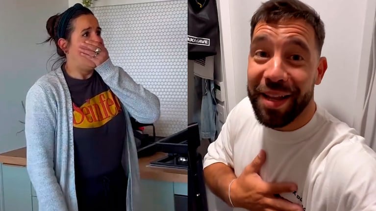 Emotivo reencuentro de Agustín Sierra con su hermana tras 4 años sin verse: viajó de sorpresa a Nueva Zelanda