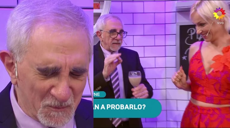 Ricardo Canaletti probó el “polémico” licuado de carne y miel de Ingrid Grudke en vivo: su reacción