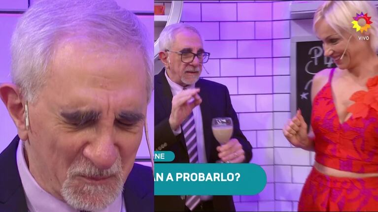 Ricardo Canaletti probó el “polémico” licuado de carne y miel de Ingrid Grudke en vivo: su reacción