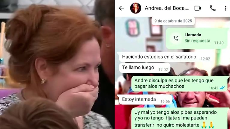 Filtran chats y audios que complican a Andrea del Boca por deberle dinero a pintores: “Ponía excusas”