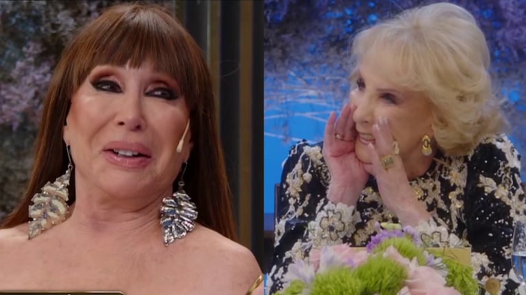 Moria Casán sorprendió a Mirtha Legrand al revelar su secreto para cuidarse la piel: “Me pongo esperma de salmón”
