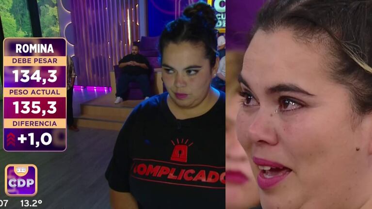 El llanto de Romina tras quedar eliminada de Cuestión de Peso: “Aprendí que sí se puede”