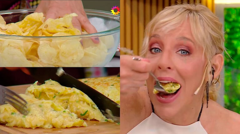 Jimena Monteverde mostró cómo hacer una tortilla con papas fritas de paquete y sabor gourmet