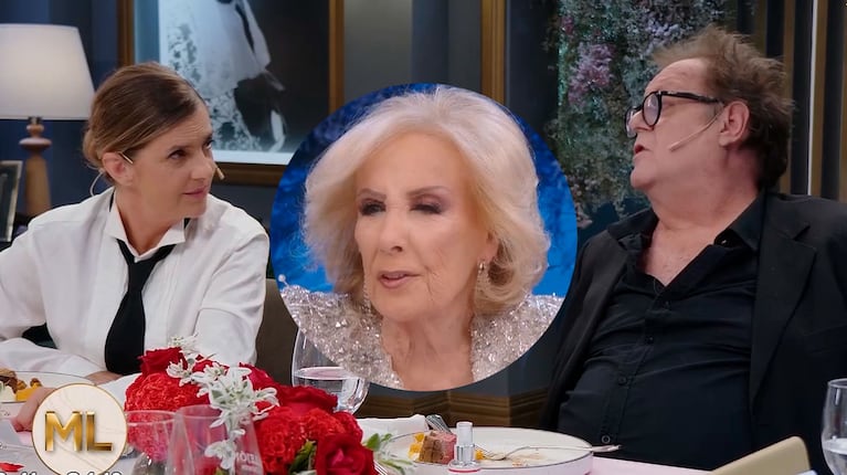 Mirtha Legrand pescó a Silvia Kutika tocándole la pierna a Luis Luque debajo de la mesa y la mandó al frente