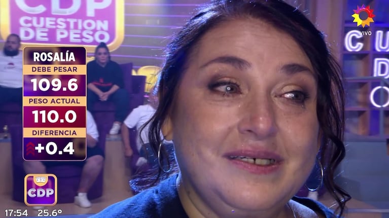 Momento clave en Cuestión de Peso: Rosalía subió de peso, pero llegó el alta y se emocionó con sus compañeros