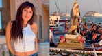Video: Gimena Accardi asistió a una celebración religiosa en Málaga tras su separación de Nicolás Vázquez
