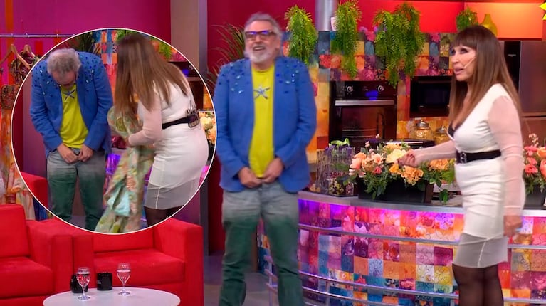 Moria Casán le cerró la bragueta a Benito Fernández en vivo: el desopilante momento
