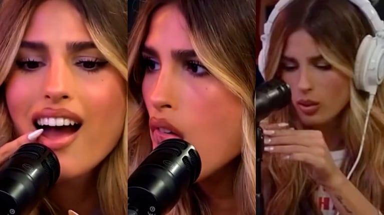 Julieta Poggio perdió un diente en vivo y se largó a llorar desconsolada