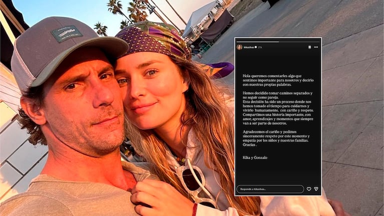 Gonzalo Valenzuela se separó de Kika Silva a menos de dos años del casamiento: el comunicado