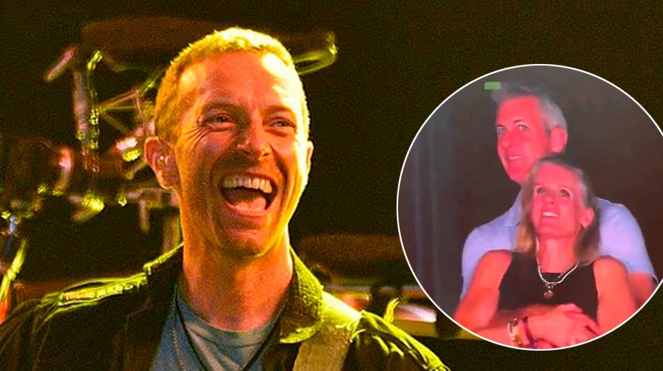 Tras el escándalo de Boston, Chris Martin se rió con el público antes de encender la "Kiss Cam"