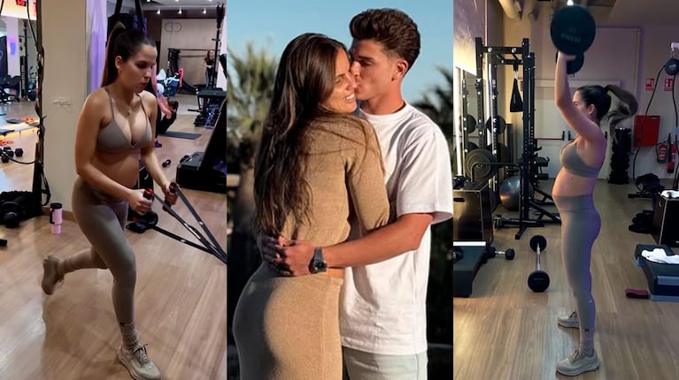 La novia de Julián Álvarez mostró su rutina de entrenamiento embarazada de siete meses y generó polémica