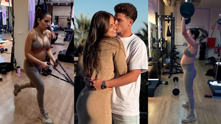 La novia de Julián Álvarez mostró su rutina de entrenamiento embarazada de siete meses y generó polémica