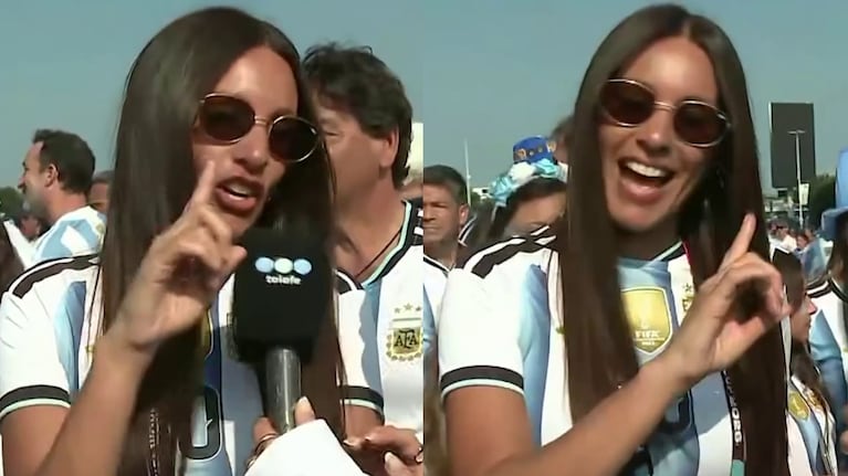 Pampita sorprendió en plena nota en la previa de Argentina - Austria