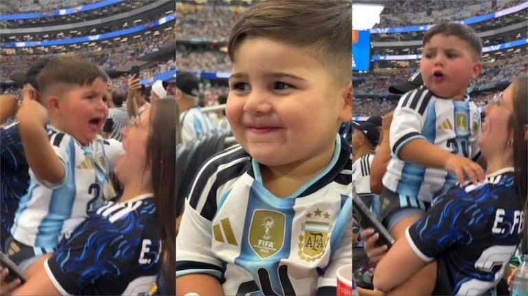 Así vivió Benjamín, el hijo de Enzo Fernández y Valu Cervantes, el triunfo de Argentina en el Dallas