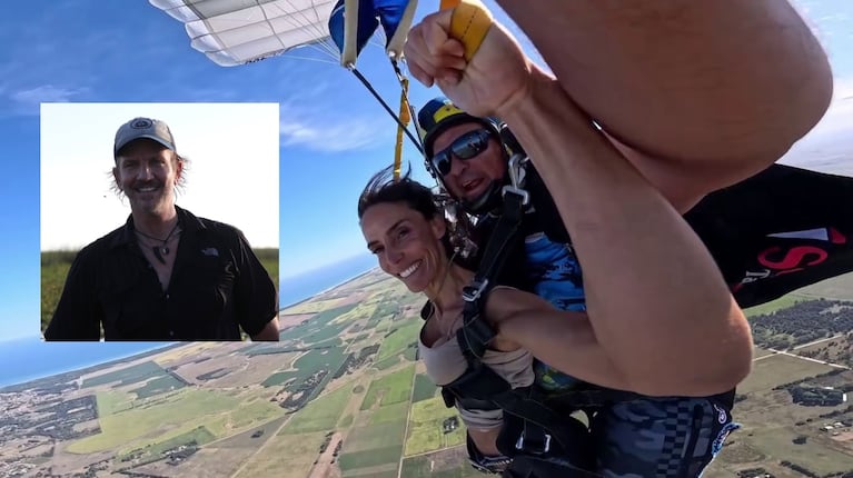 El impactante salto en paracaídas de María Susini tras separarse de Arana y el gesto del actor que sorprendió