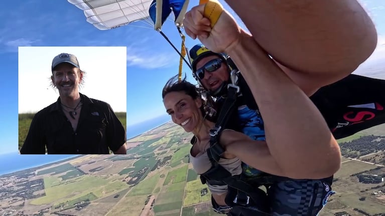 El impactante salto en paracaídas de María Susini tras separarse de Arana y el gesto del actor que sorprendió