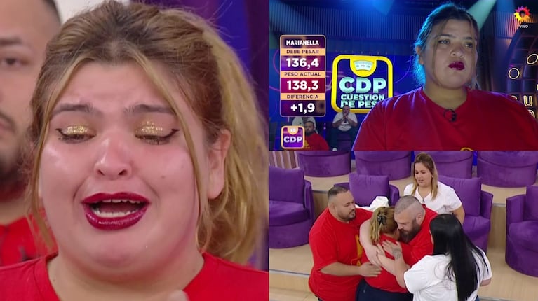 El desconsolado llanto de Marianella tras quedar eliminada nuevamente de Cuestión de Peso 