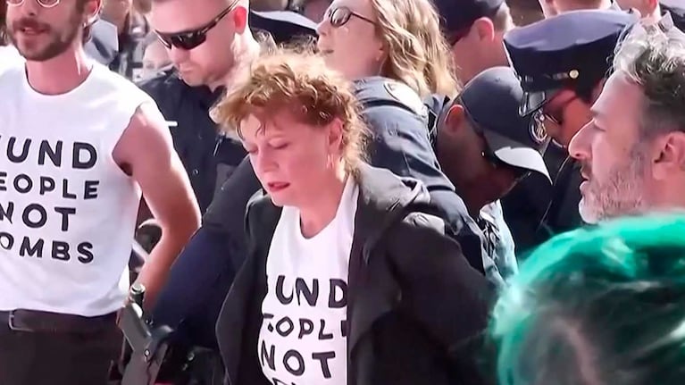 Susan Sarandon fue detenida en Nueva York durante una protesta frente a la ONU