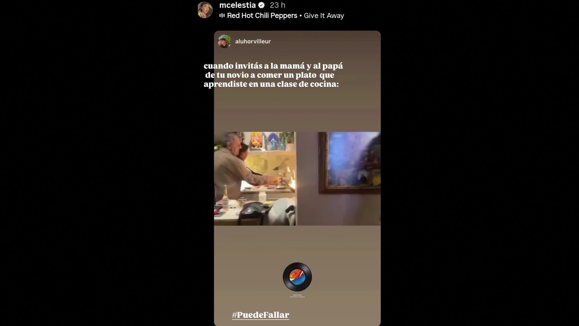 Video: Celeste Cid invitó a sus suegros a cenar y terminó al borde de un incendio