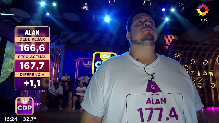 Golpe inesperado en Cuestión de Peso: así reaccionó Alan tras su eliminación