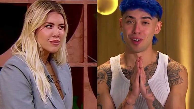 Wanda Nara acorraló a Luck Ra por La Joaqui y él le pidió piedad: “¡Es el primer programa!”