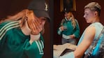 Video: la reacción de Evangelina Anderson al ver el impactante tatuaje que se hizo su hijo en su honor