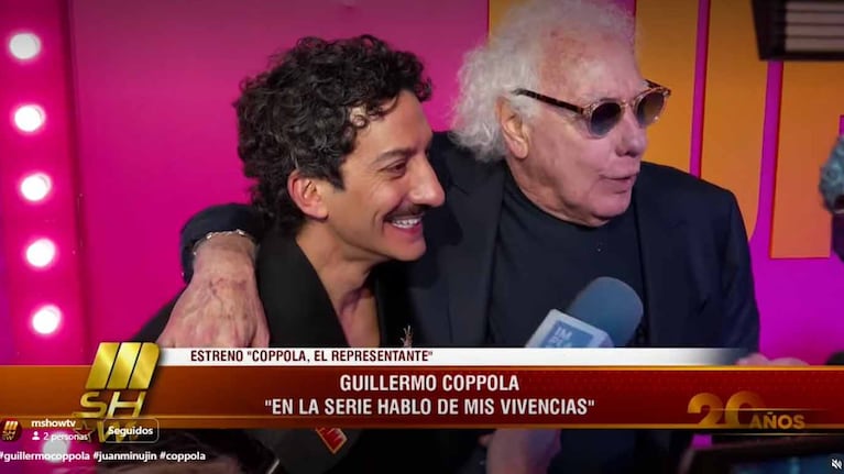 Juan Minujín y Guillermo Cóppola en el estreno de la serie