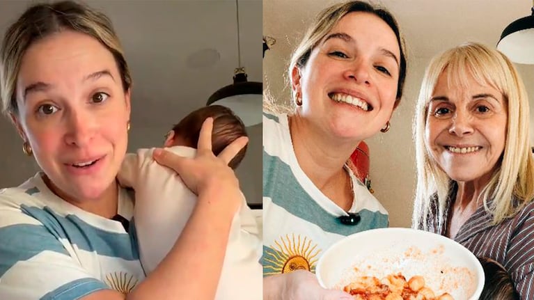 Niñera de lujo: Sofía Pachano hizo los ñoquis de la Tata mientras Claudia Villafañe cuidaba a su hijo