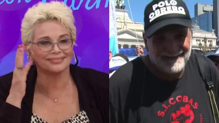 Un piquetero le tiró los perros a Carmen Barbieri en vivo y ella reaccionó: “Me gusta, es grandote”