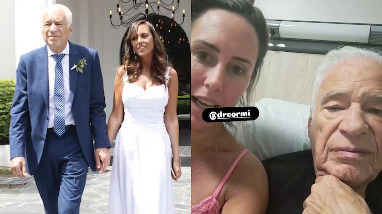 Estefanía Pasquini se filmó junto a Alberto Cormillot en la clínica donde fue internado de urgencia: el video