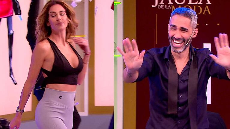 Puli Demaría subió la temperatura con sus calzas “levanta colas” en La jaula de la moda