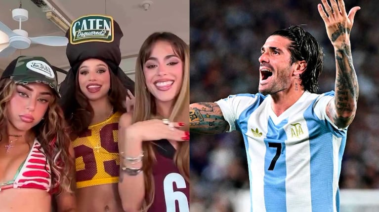 Junto a Nicki Nicole y Emilia Mernes, Tini Stoessel fue a alentar a Rodrigo de Paul y a la Selección Argentina