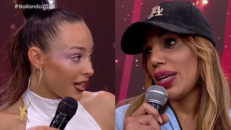 Picante cara a cara de Mimi Alvarado con Fiorella Giménez, la bailarina de El Tirri, en el Bailando