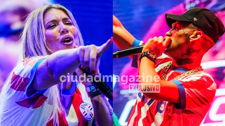 Wanda Nara y L-Gante en Paraguay: llegada por separado, show juntos y blooper de la mediática