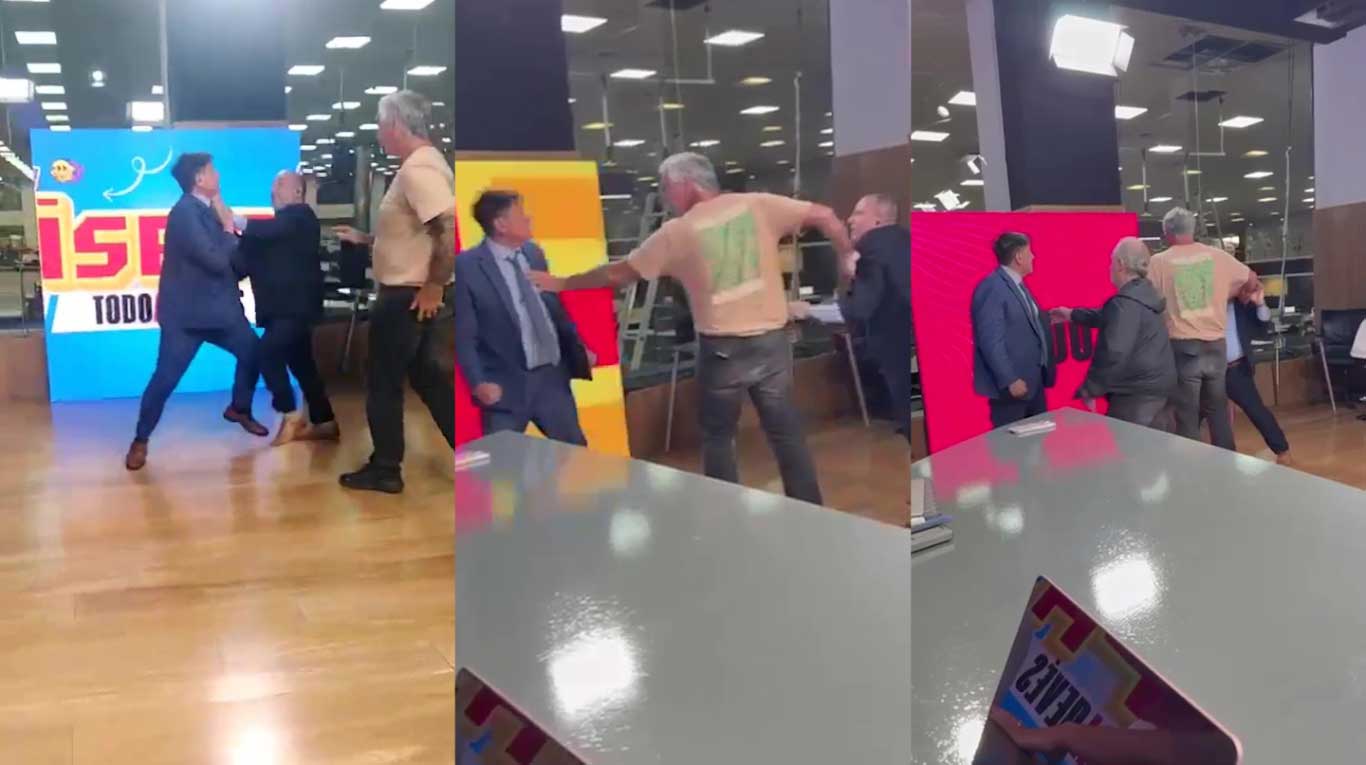 Así fue la pelea en vivo en los estudios de Net TV