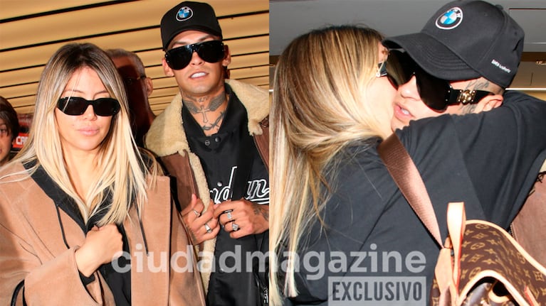 Wanda Nara y L-Gante se fueron a Europa tras el escándalo: sus fotos en el aeropuerto