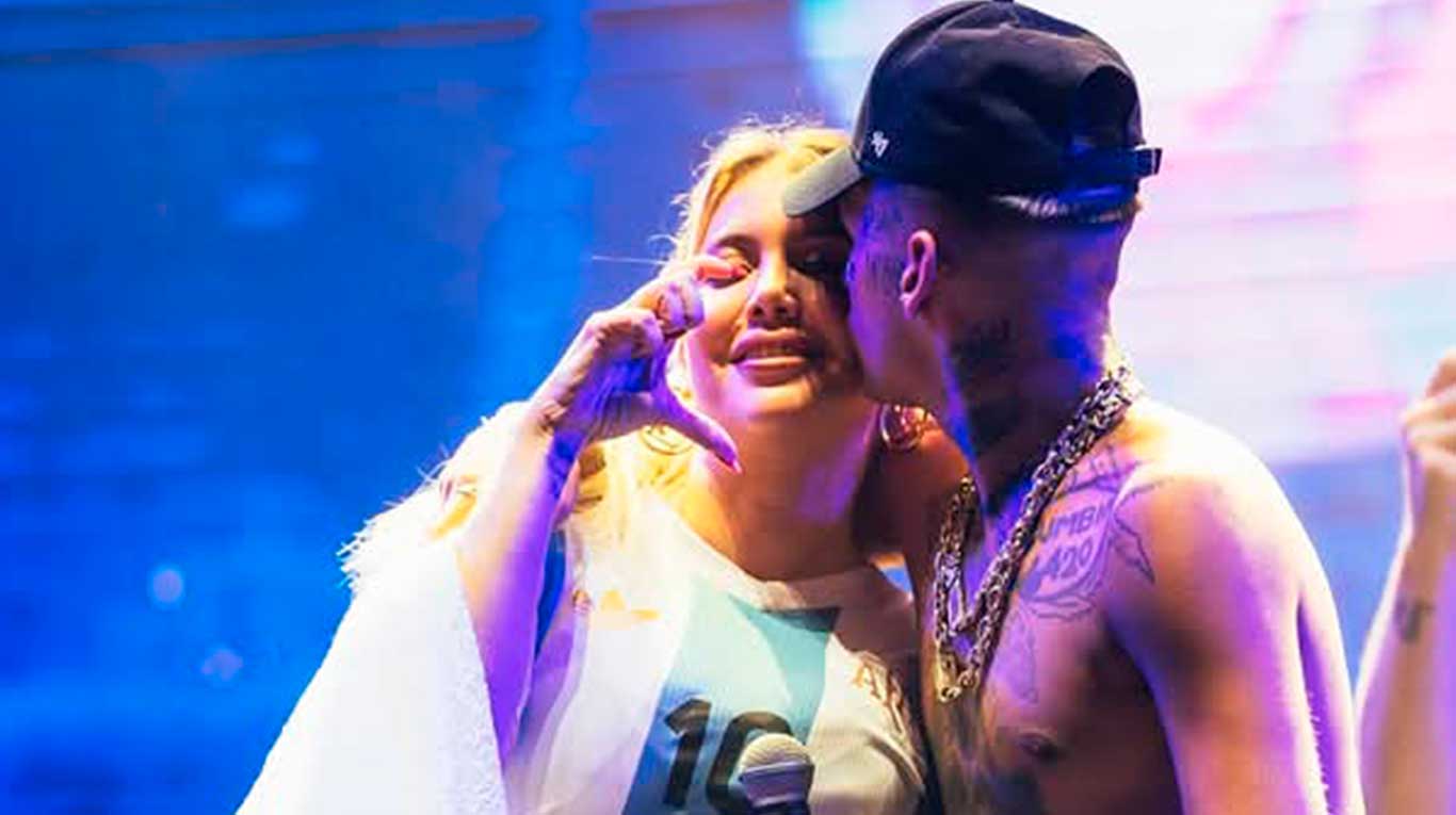 Así fue frío cruce de Wanda Nara y L-Gante en el escenario