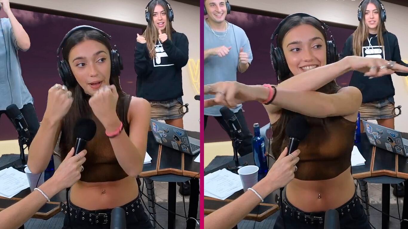 Juli Castro les enseñó un challenge de TikTok a sus compañeros de Viernes Trece