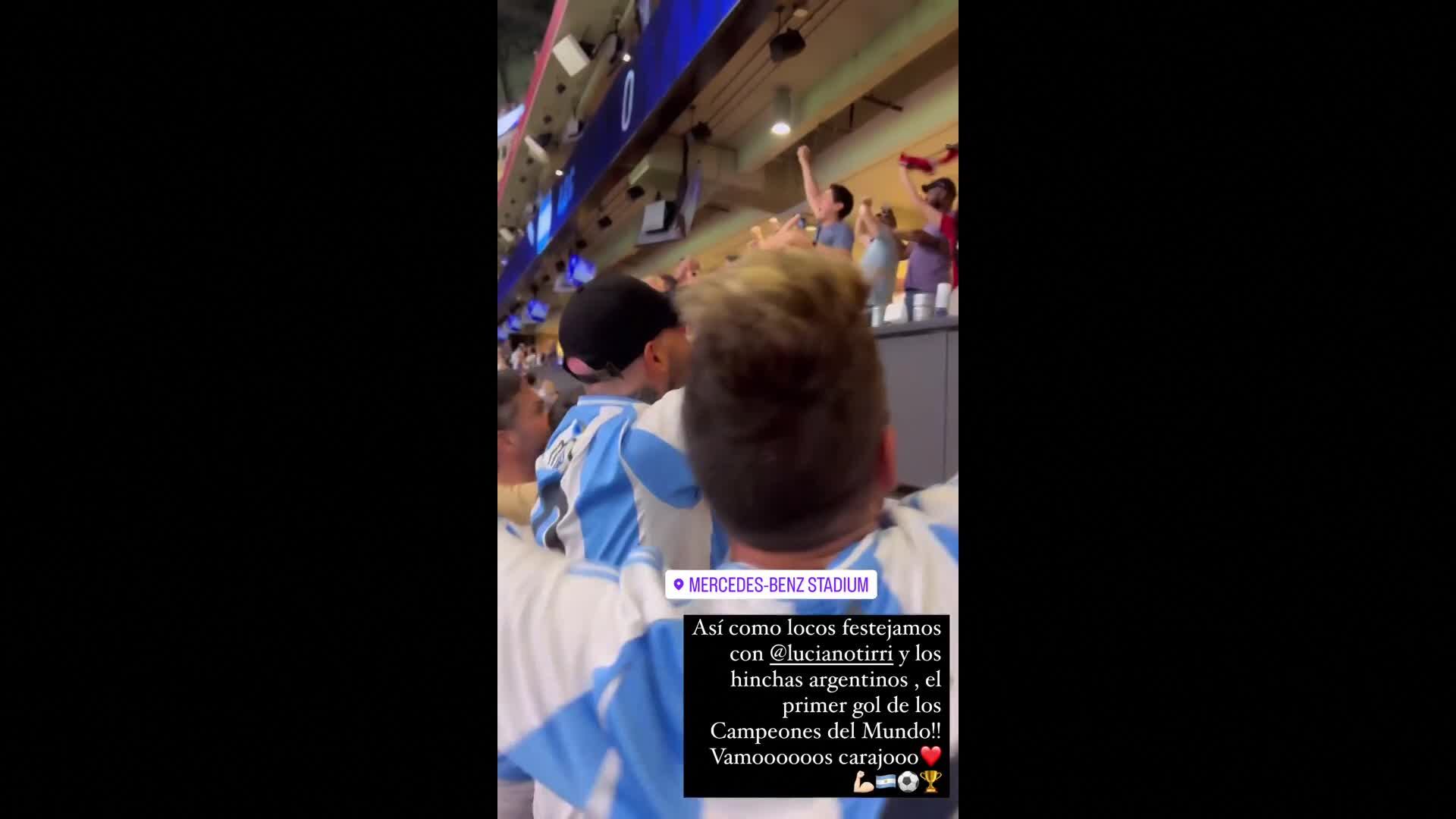 Marcelo Tinelli celebró los goles argentinos ante Canadá con El Tirri.
