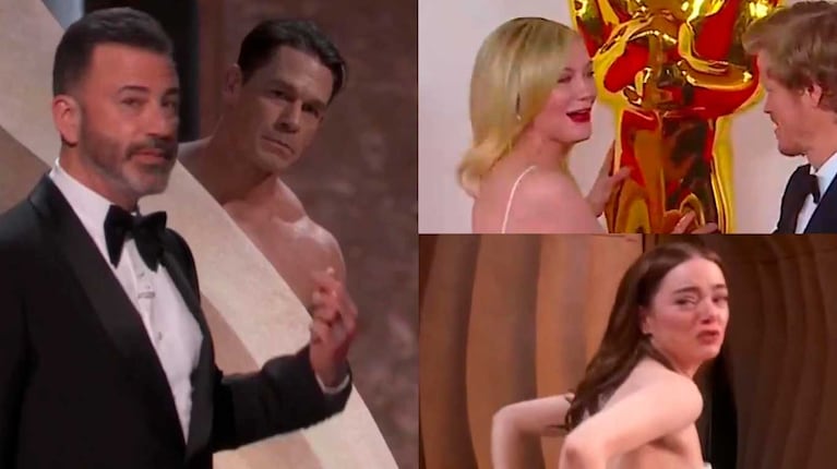 Premios Oscar: en video, el desnudo de John Cena y los bloopers de Kirsten Dunst y Emma Stone