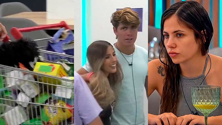 Julieta Poggio, Marcos Ginocchio y Nacho Castañares disfrutaron en el supermercado sin Romina Uhrig