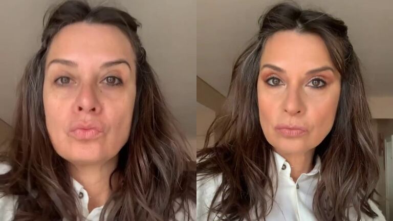 Edith Hermida y una consulta a sus seguidores tras mostrar el antes y después de su producción: "¿Con o sin make up?"