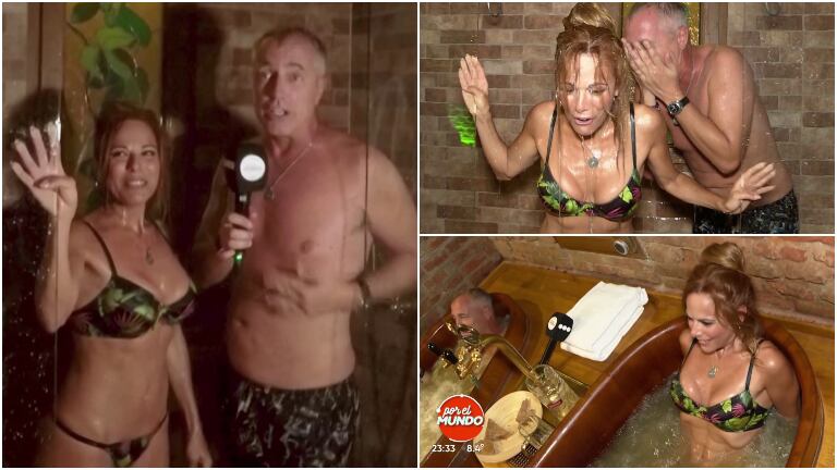 Iliana Calabró y Marley se bañaron en cerveza en Por el mundo