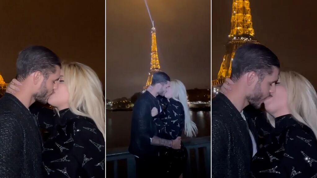 Mauro Icardi compartió un video super romántico a los besos con Wanda Nara en París: "Mon amour"