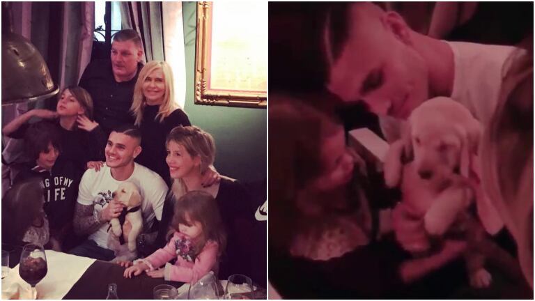 Wanda Nara le regaló un perro a Mauro Icardi en el festejo por sus 26 años