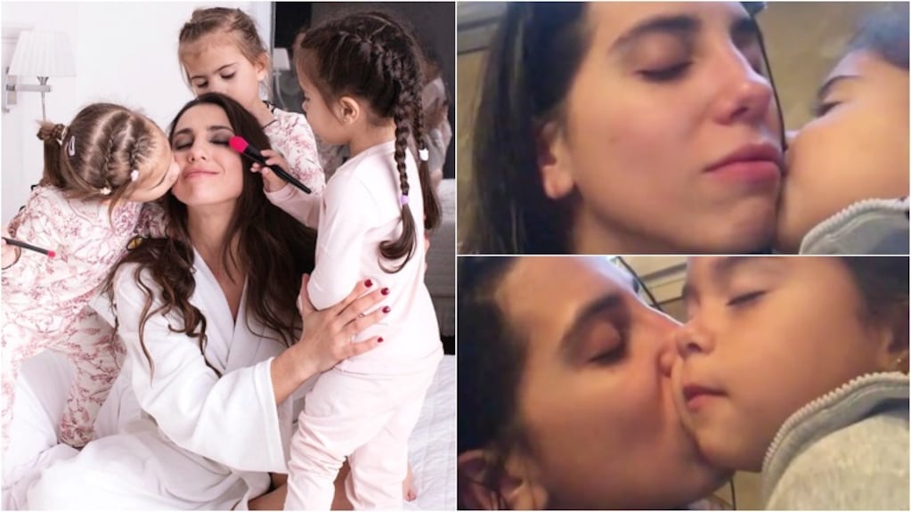 Cinthia Fernández, a puro beso con Francesca, su hija menor